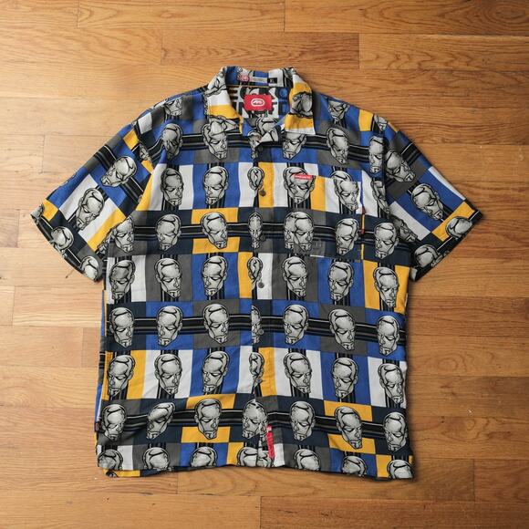 Vintage 2000 Ecko Complex x Marvel Silver Surfer All Over Print Shirt XL Y2K 90s - Picture 1 of 9